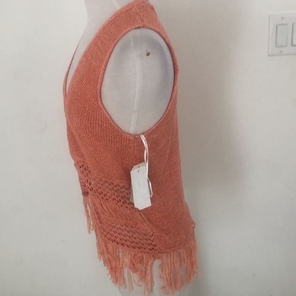 GB girls Fringed Vest Peach Juniors XL - Picture 2 of 6